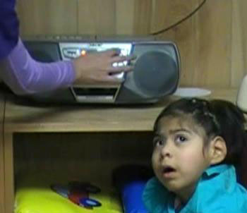 girl listening to radio