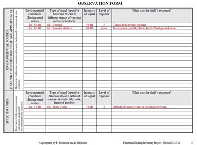 Observation form